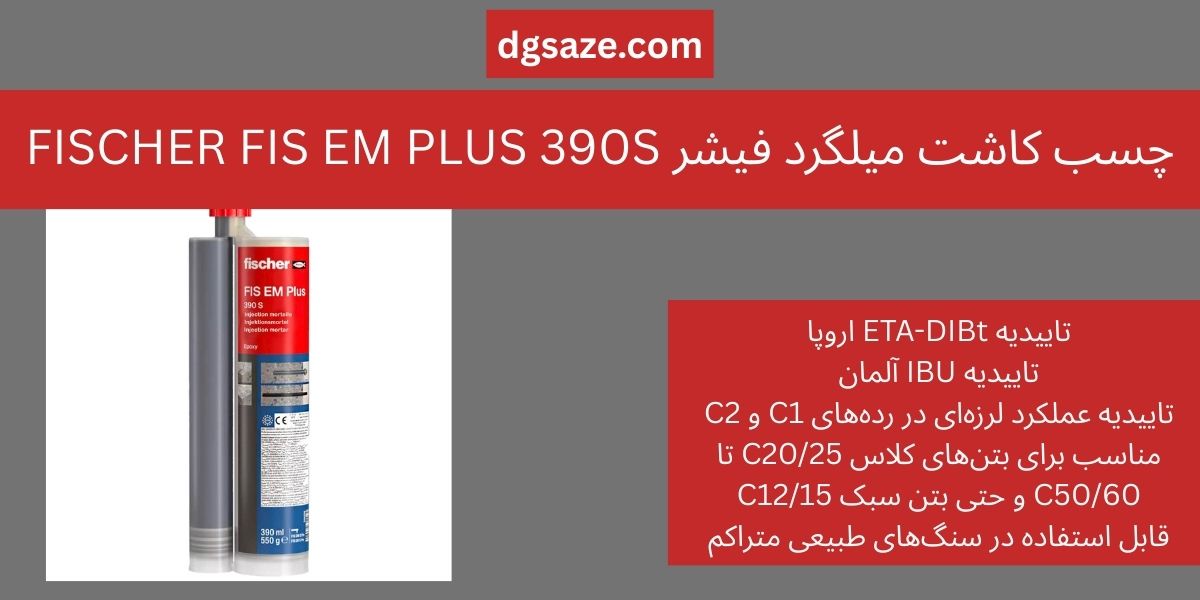 چسب کاشت میلگرد فیشر FISCHER FIS EM PLUS 390S